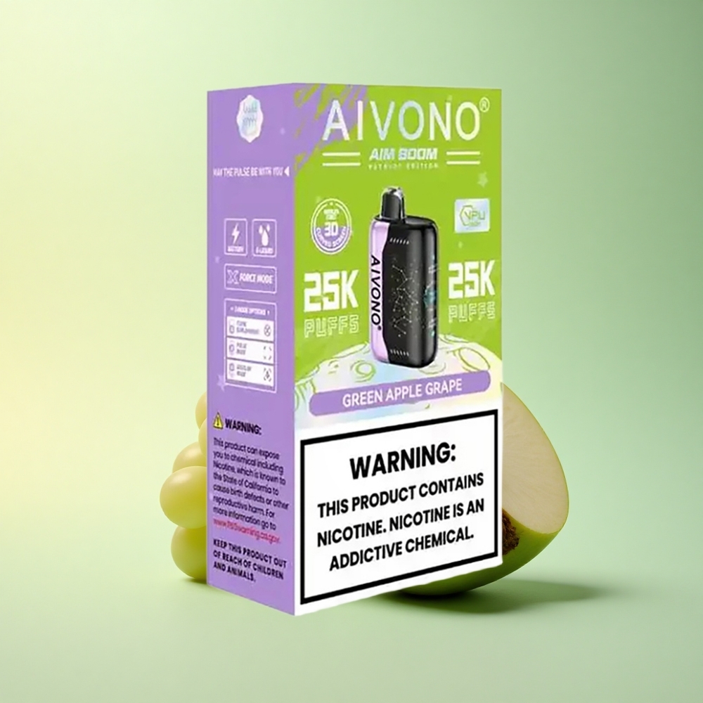 Aivono Aim Boom 25000 Grüner Apfel Traube 650mAh 0% Nikotin