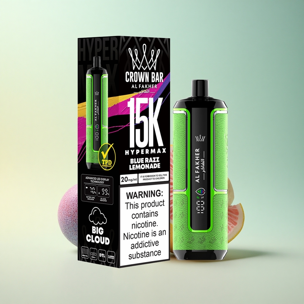 Al Fakher Crown Bar 15K Hypermax Blaue Himbeerlimonade 600mAh 22ml DTL