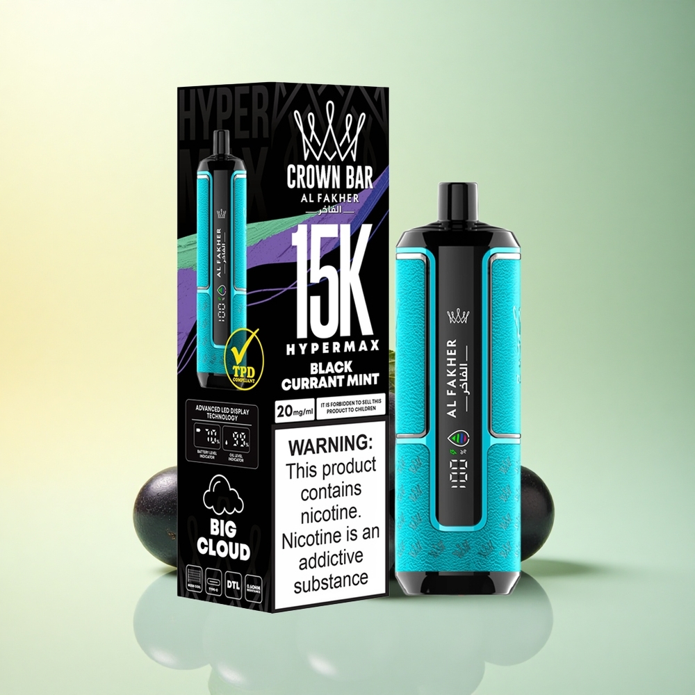 Al Fakher Crown Bar 15K Hypermax Schwarze Johannisbeere Minze 600mAh 22ml