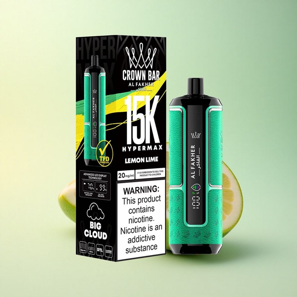 Al Fakher Crown Bar 15K Hypermax Zitronenlimette 22ml 600mAh DTL 6mg Nikotin