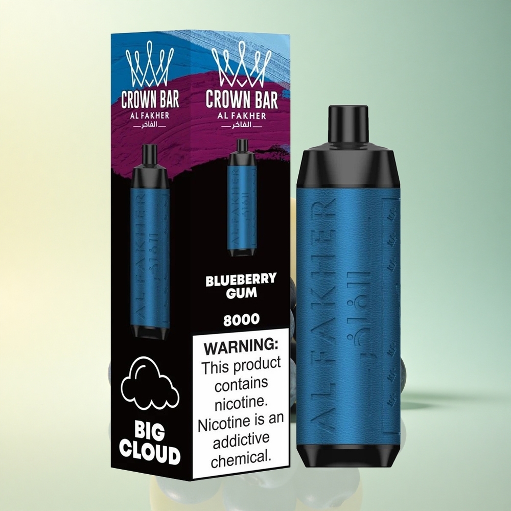 Al Fakher Crown Bar 8000 Crystal Blaubeerkaugummi 600mAh 5mg Nikotin