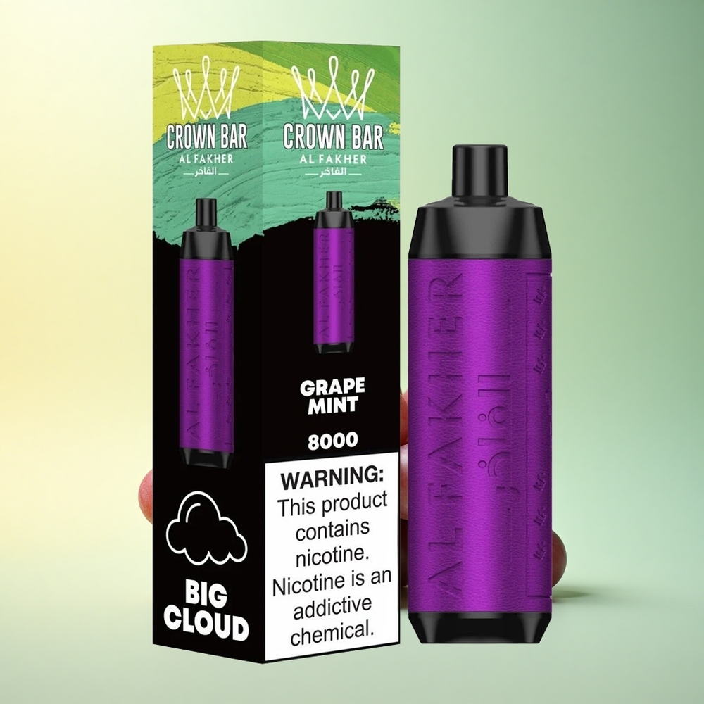 Al Fakher Crown Bar 8000 Crystal Grauen Minze 5mg Nikotin 600mAh