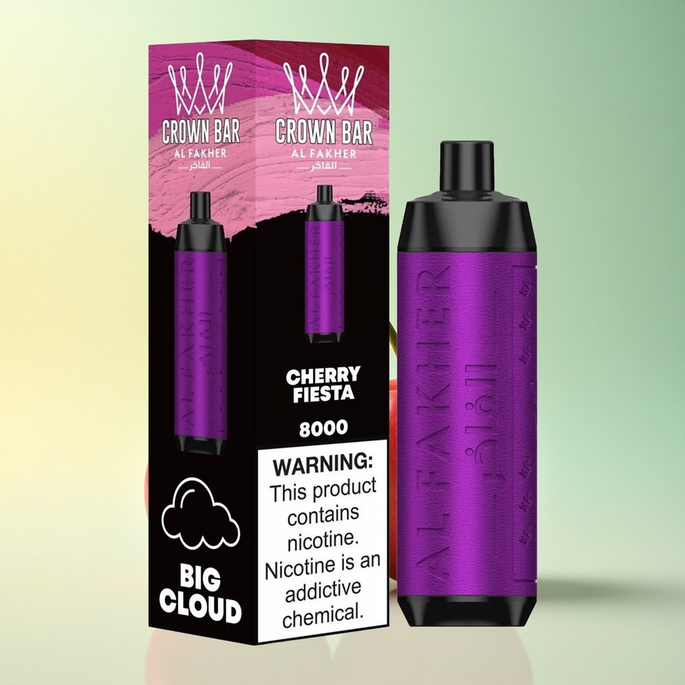 Al Fakher Crown Bar 8000 Crystal Kirschfest mit 600mAh und 5mg Nikotin