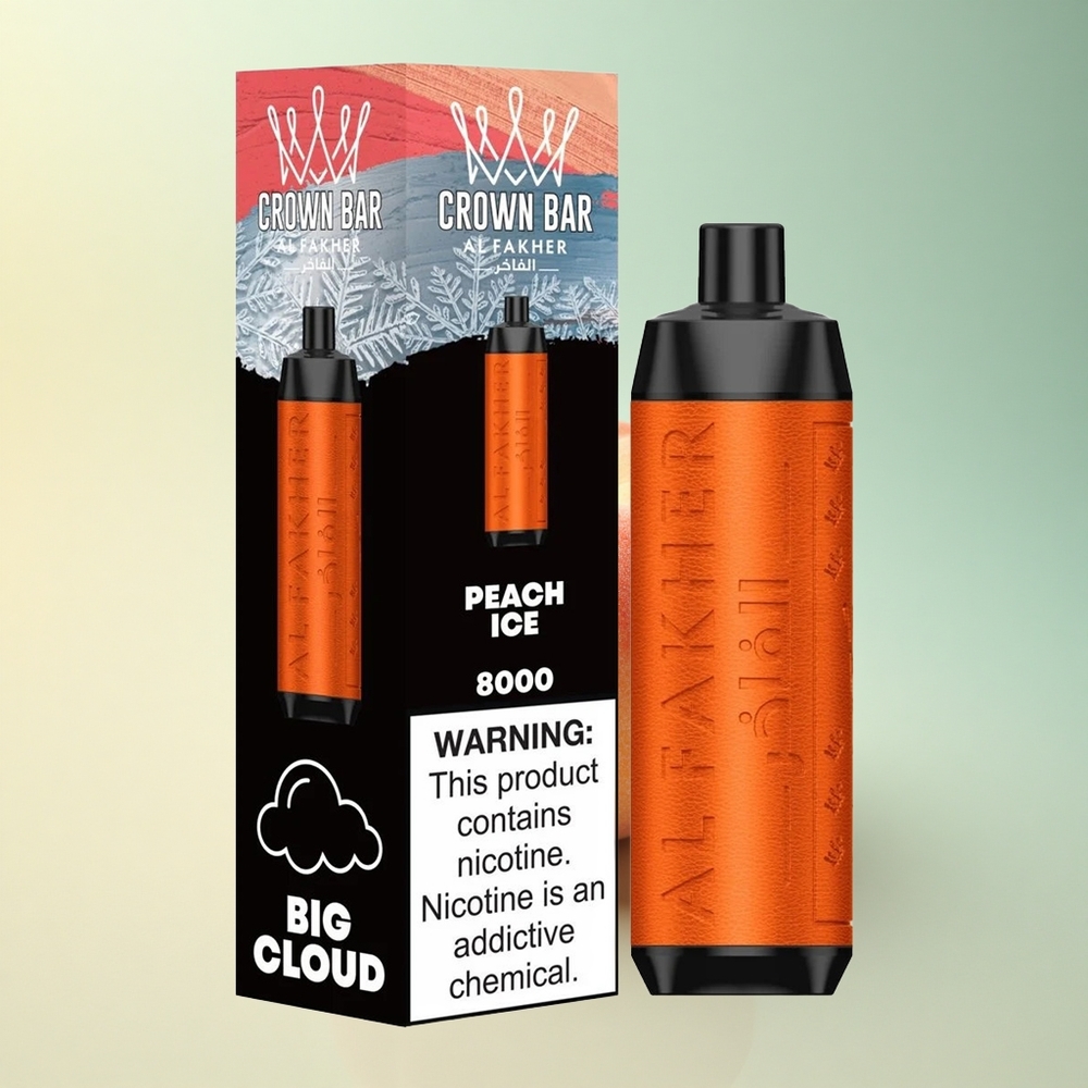 Al Fakher Crown Bar 8000 Crystal Pfirsich-Eis 600mAh 5mg Nikotin