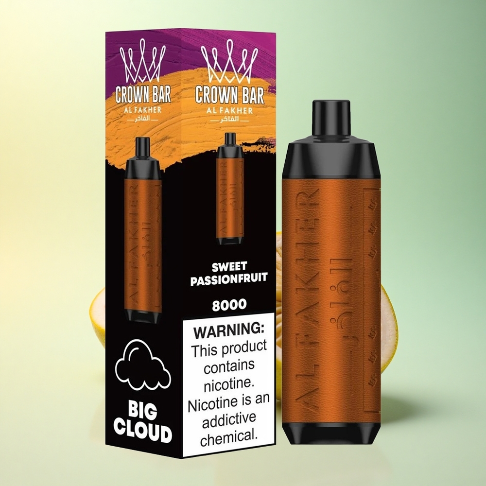 Al Fakher Crown Bar 8000 Crystal Süße Passionsfrucht 600mAh 18ml