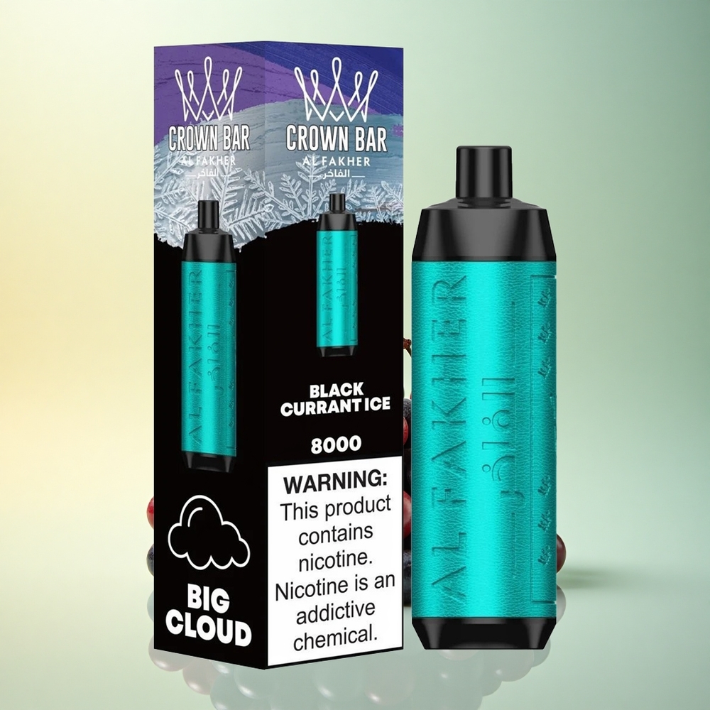 Al Fakher Crown Bar 8000 Crystal Schwarze Johannisbeere Eis mit 5mg Nikotin und 600mAh Batterie