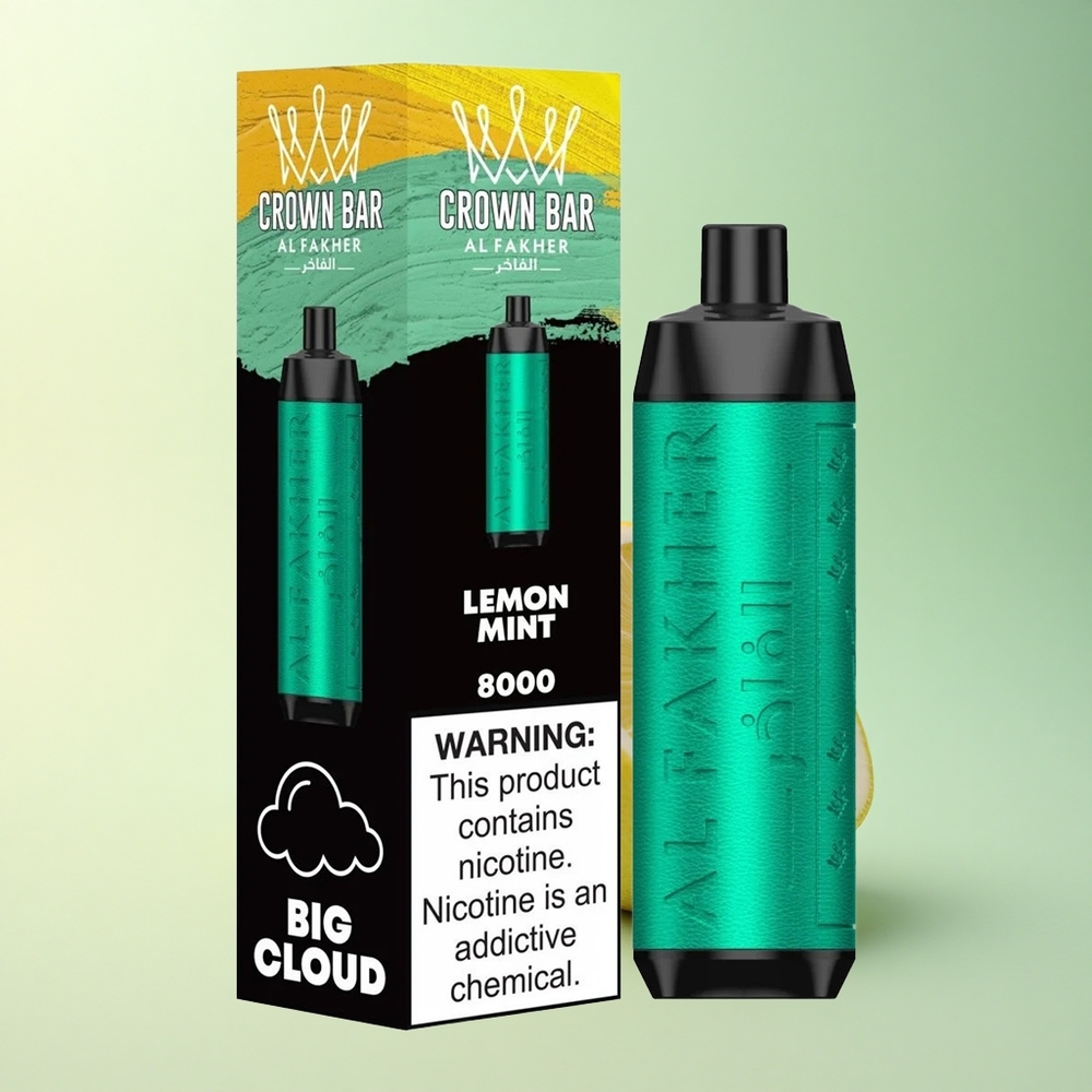 Al Fakher Crown Bar 8000 Crystal Zitronenminze mit 5mg Nikotin und 600mAh